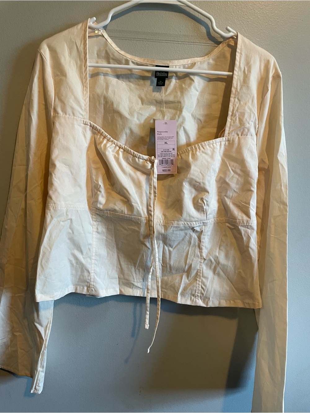 Target Light Drawstring Crop Top - Picture 4 of 4